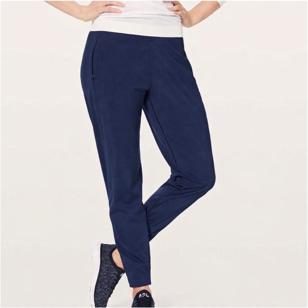 Lululemon Run Rulu Run Jogger Pants True Navy Size 2 Zip Pocket‎ Athletic